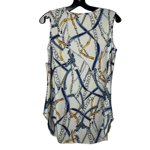 Y2K Gitane  NET,🇨🇦  top,sleeveless tunic,rounded hem, knots ,chains,coastal,sail - Picture 8 of 9